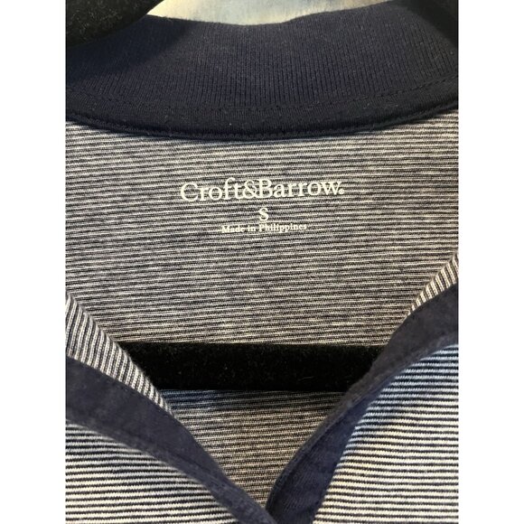 Croft And Barrow Women’s Blue Striped 3/4 Sleeve Collard Shirt Top Lux Comfort - Picture 3 of 10